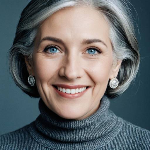 Portrait of a smiling elderly woman with grey hair