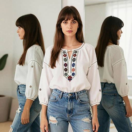 Confident Woman in Bohemian Style