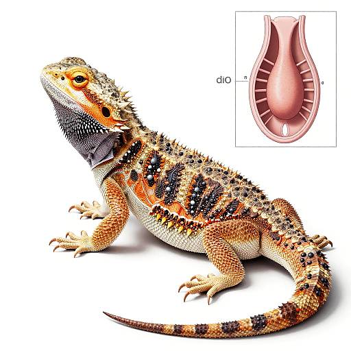 Bearded Dragon Reproductive Anatomy Illustration