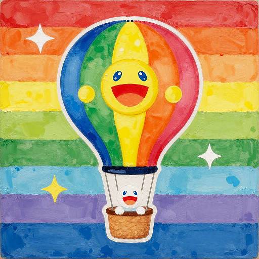 Joyful Abstract Encaustic Balloon Creature