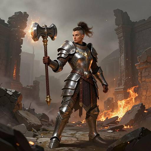 Battle-Hardened Dwarf Berserker in Ruins