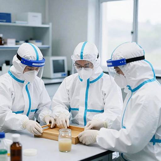 Hazmat Team Working in a Lab