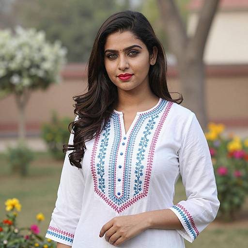 Vibrant Salwar Kurta in Colorful Garden