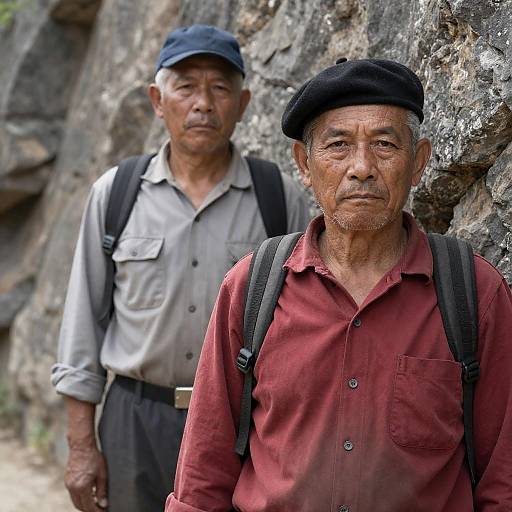 Two Older Men in Work Clothes