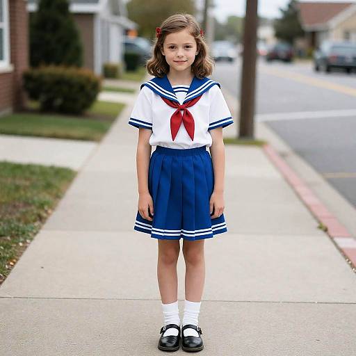 Young Girl in Stranger Things Sailor Outfit