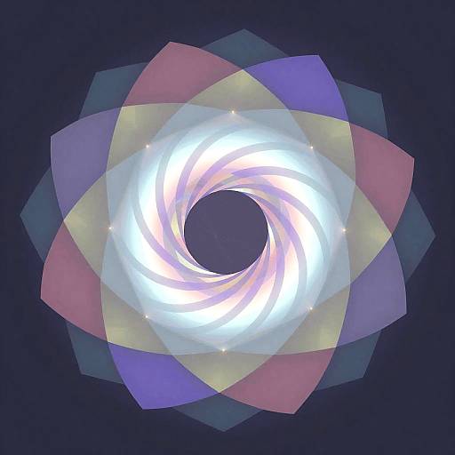 Dynamic Geometric Spiral with Neon Glow