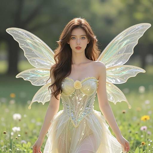 Ethereal Woman in Fairy Costume
