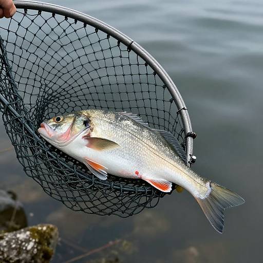 Fresh Bream Fish Caught in Net