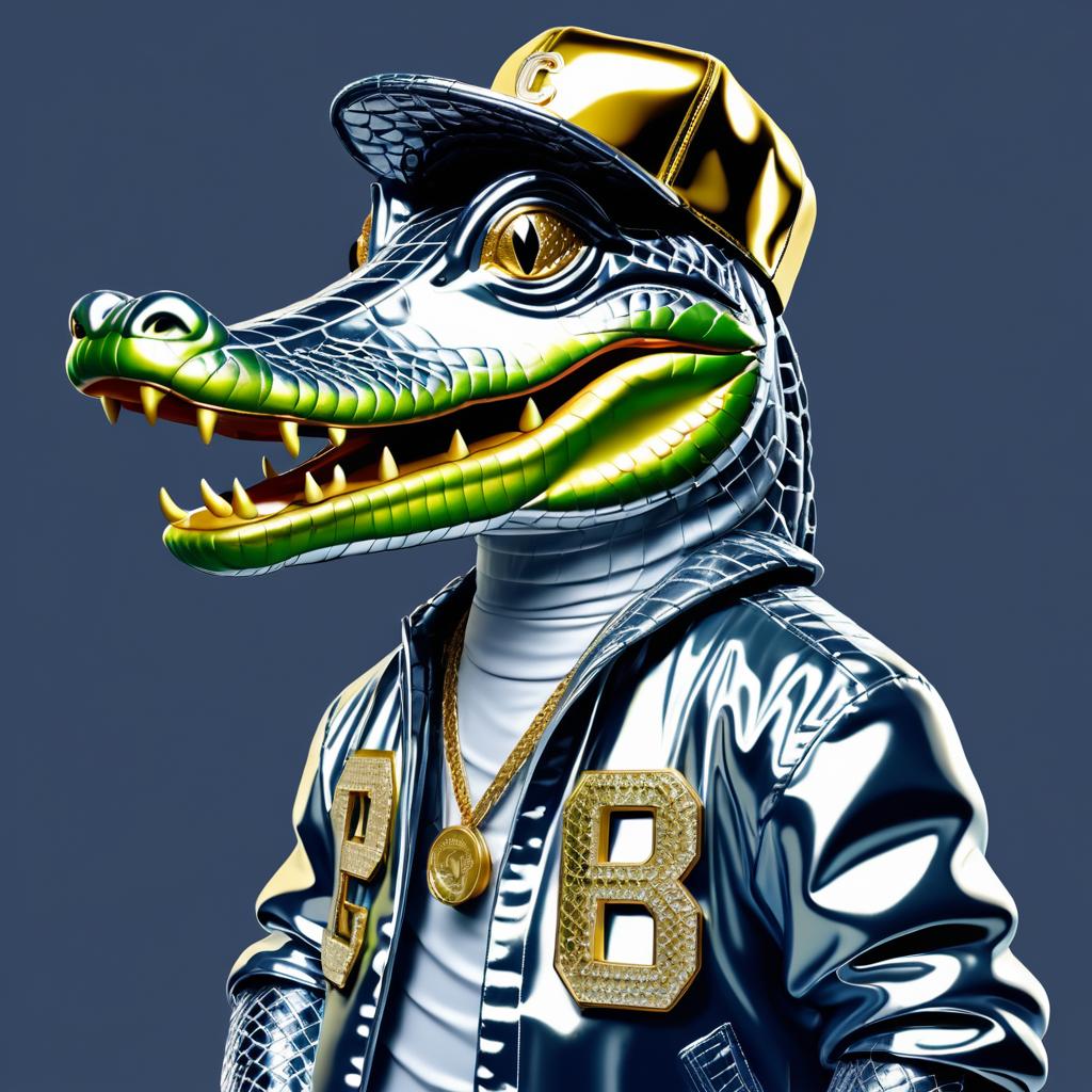 Rapper Alligator in Metallic Style