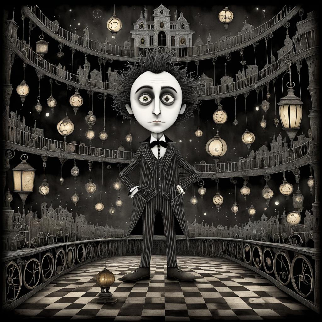 Peculiar Inventor in a Crumbling Theater