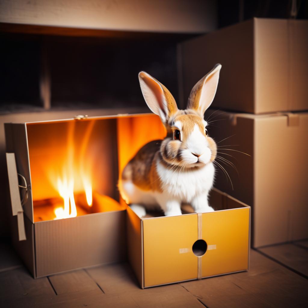 Curious Rabbit in Vintage Pinhole Scene