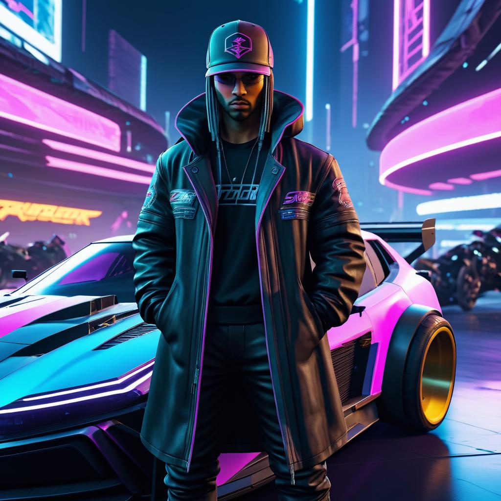 Dystopian Cyberpunk Street Racing Champion