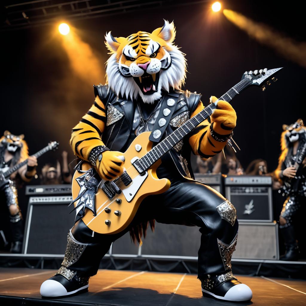 Metal Tiger Rock Star on Stage