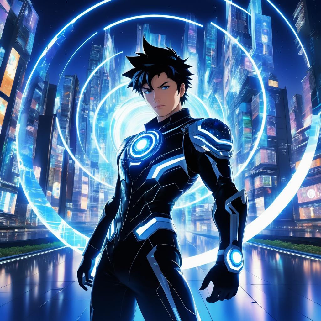 Futuristic Time-Traveler in Dynamic Anime