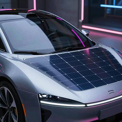 Futuristic Solar-Powered Vehicle Close-Up