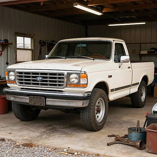 Rustic 80s F150 in Small Town Garage