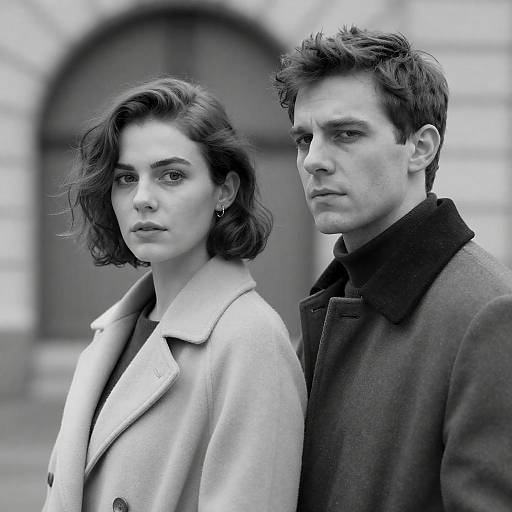 Intense Gaze in Black and White Portrait