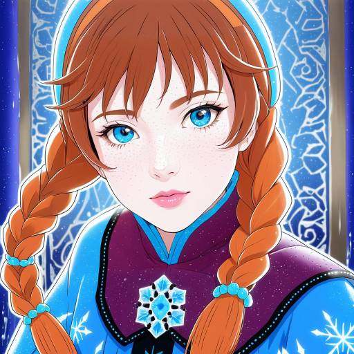 Illustration of Anna (frozen), frozen (disney) in the style of Haruhisky