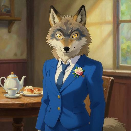 Anthropomorphic Wolf in Business Attire