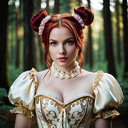 Young Woman in Ornate Fairy Tale Costume