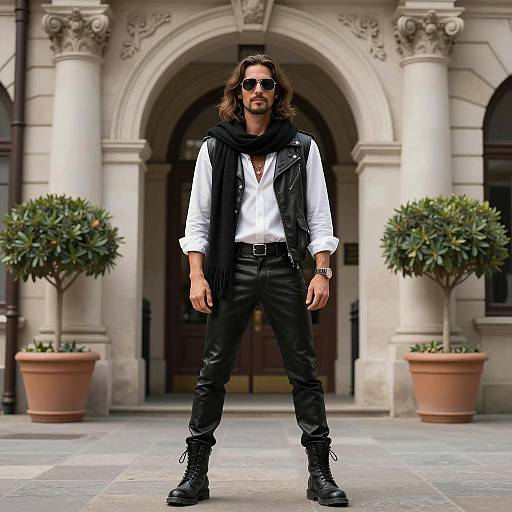 Stylish Rocker in Urban Fashion Portrait