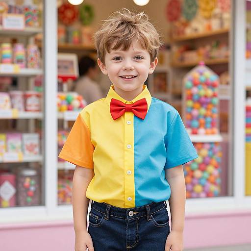 Boy in Colorful Candy Costume