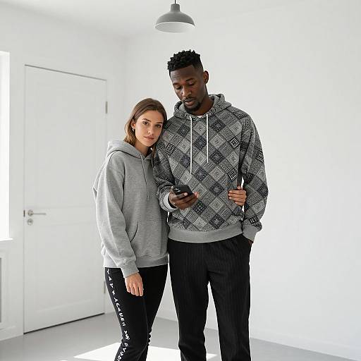 Modern Couple in a White Room