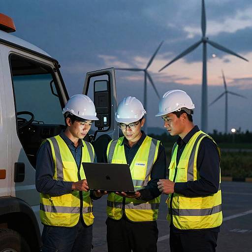 Dusk Wind Farm Field Inspection Team