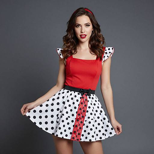 Woman in Red Polka Dot Dress