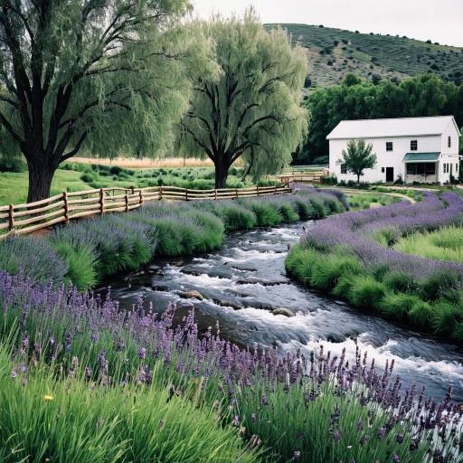Lavender Farm Creek with Willow Trees