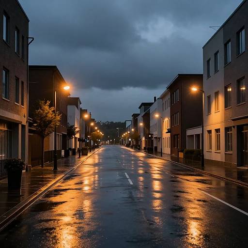 Moody Rainy Urban Streetscape