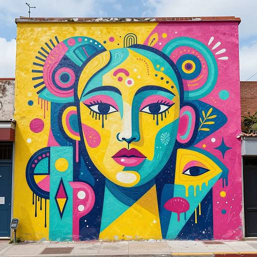 Psychedelic Urban Street Mural Art