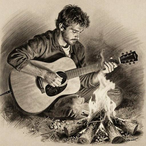 Hyperrealistic Guitarist by Campfire Drawing