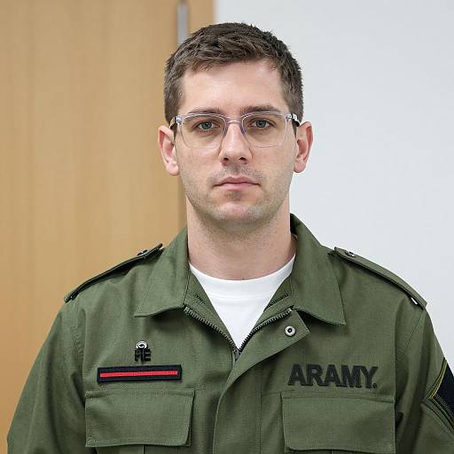 Neutral Portrait of Army Man in Uniform