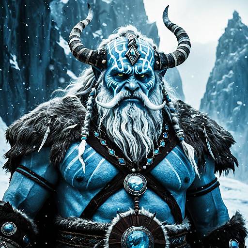 Cinematic Norse Ice Giant Shaman Portrait