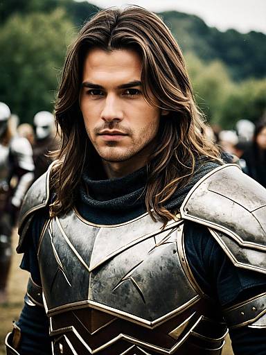 Earth Warrior Costume, Brown-Haired Male Portrait