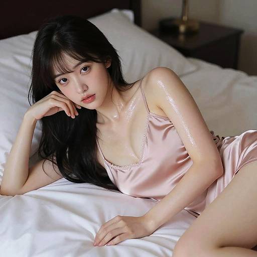 Glamorous Nightgown Portrait in Dramatic Light