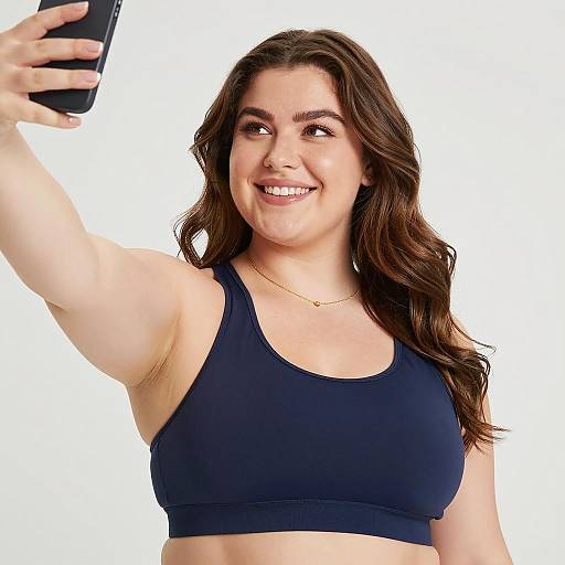 Confident Plus-Sized Woman Taking Selfie