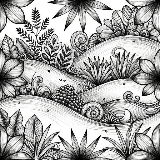 Tranquil Zendoodle Nature Scene