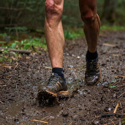 Close-Up Cross-Country Runner's Feet