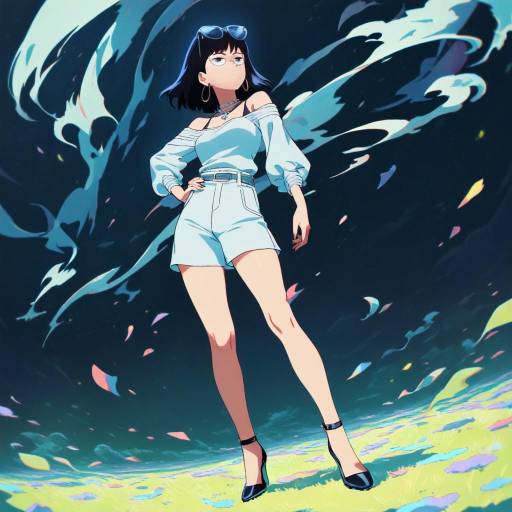 Serene Meadow Girl in Mob Psycho Style