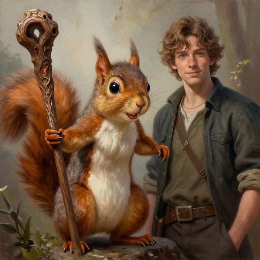 Realistic Squirrel Wizard Artwork