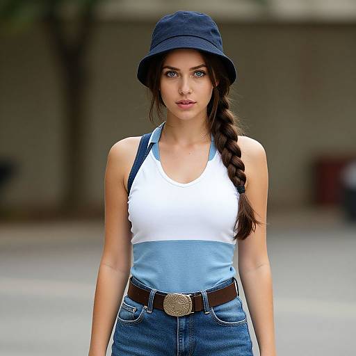 Realistic Portrait of Woman in Cruise Wear