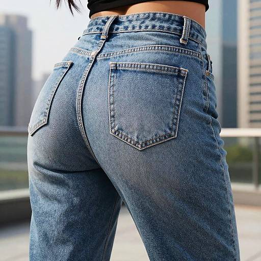 Close-Up Photorealistic Jeans Detail