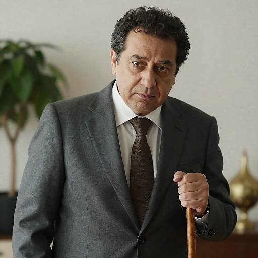 Middle-Aged Man in Gray Suit Portrait