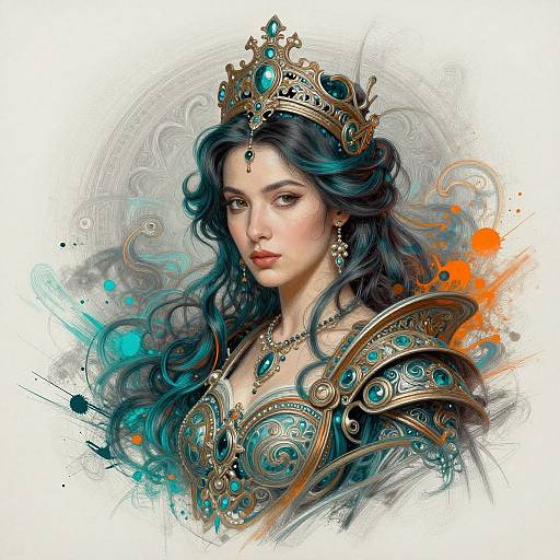 Intricate Woman Doodle Art Portrait