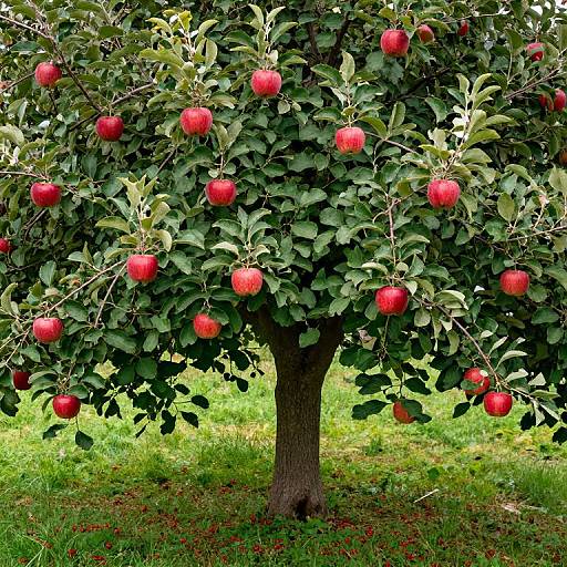 Apple Tree with Red Berries