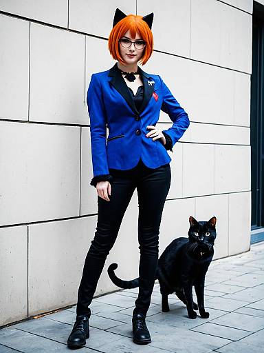 Cosplay photo of morgana (persona 5). Costume clothes