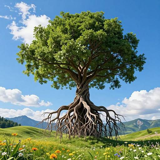 Surreal Tree with Inverted Roots