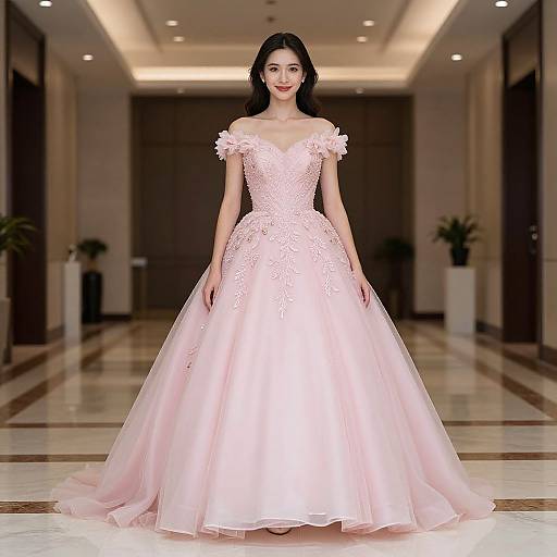 Elegant Pink Princess Ball Gown